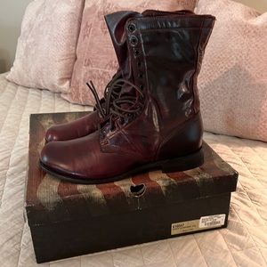 Vintage Shoe Company “Edwin” Burgandy High Leather Boots. Size 11. Never Worn.